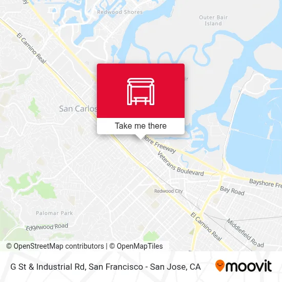 G St & Industrial Rd map