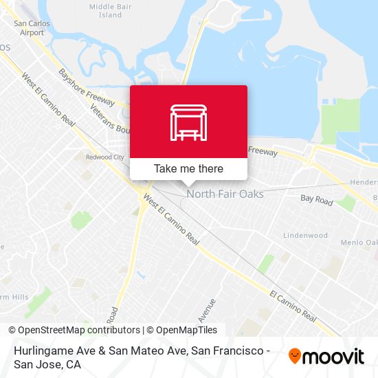 Hurlingame Ave & San Mateo Ave map