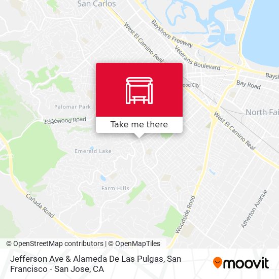 Mapa de Jefferson Ave & Alameda De Las Pulgas