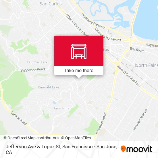 Jefferson Ave & Topaz St map