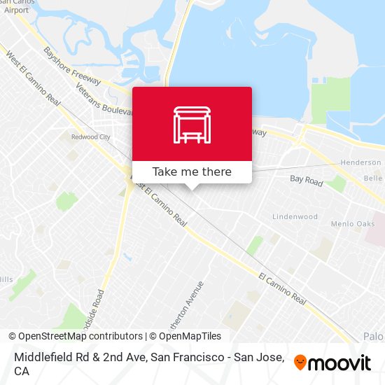 Middlefield Rd & 2nd Ave map