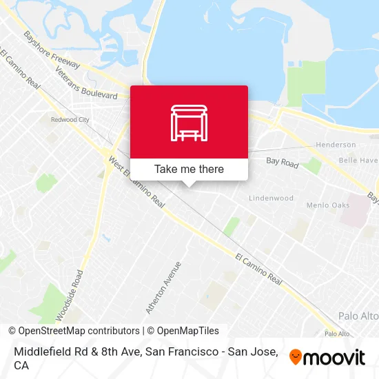 Middlefield Rd & 8th Ave map