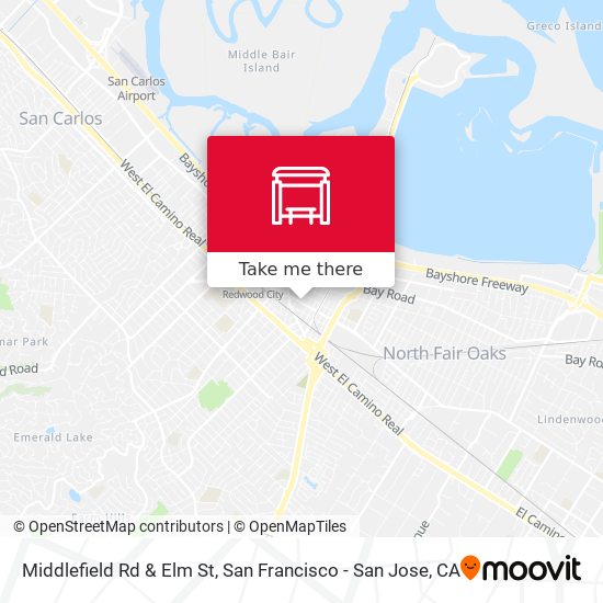 Middlefield Rd & Elm St map