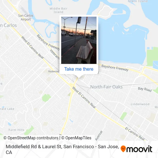 Mapa de Middlefield Rd & Laurel St