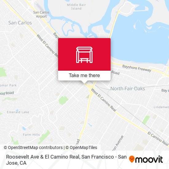Roosevelt Ave & El Camino Real map