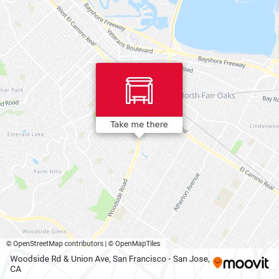 Woodside Rd & Union Ave map