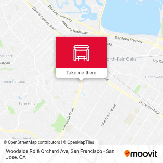 Woodside Rd & Orchard Ave map