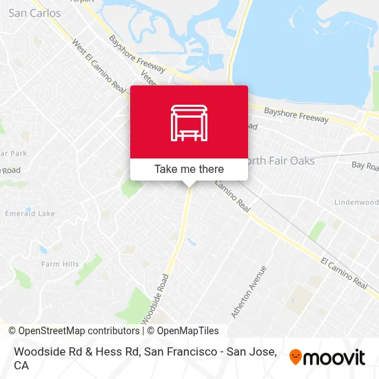 Woodside Rd & Hess Rd map