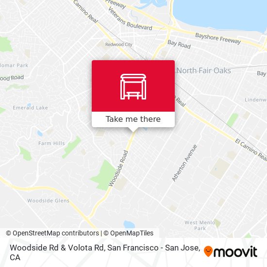 Woodside Rd & Volota Rd map