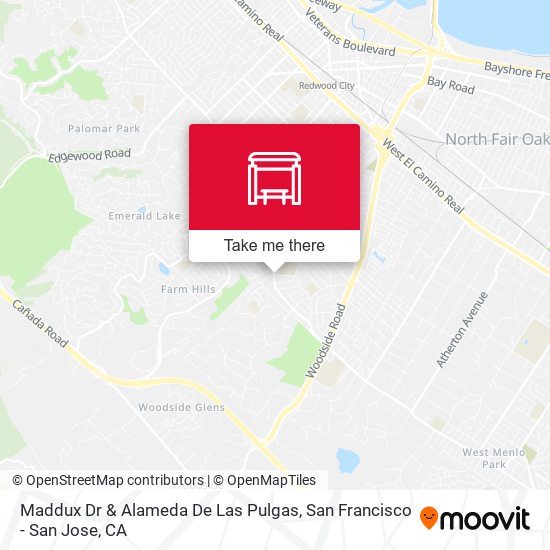 Mapa de Maddux Dr & Alameda De Las Pulgas