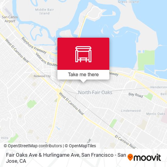 Mapa de Fair Oaks Ave & Hurlingame Ave