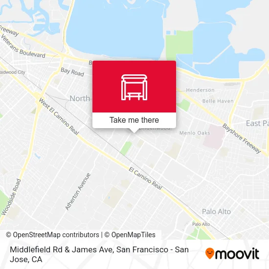 Middlefield Rd & James Ave map