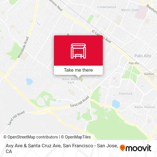 Avy Ave & Santa Cruz Ave map
