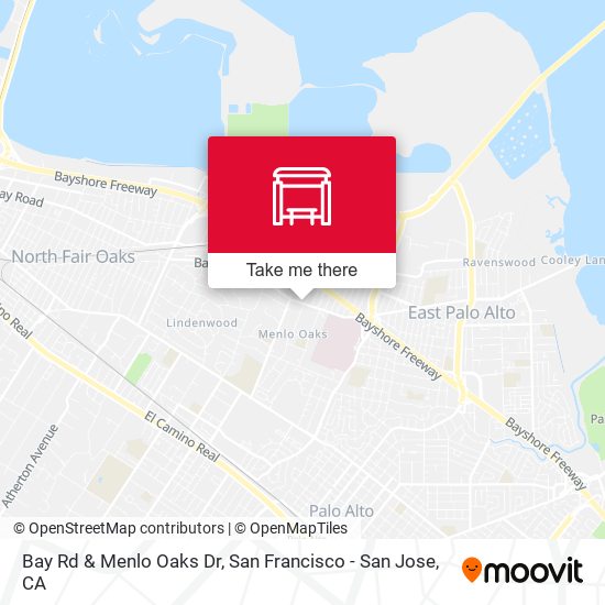 Bay Rd & Menlo Oaks Dr map