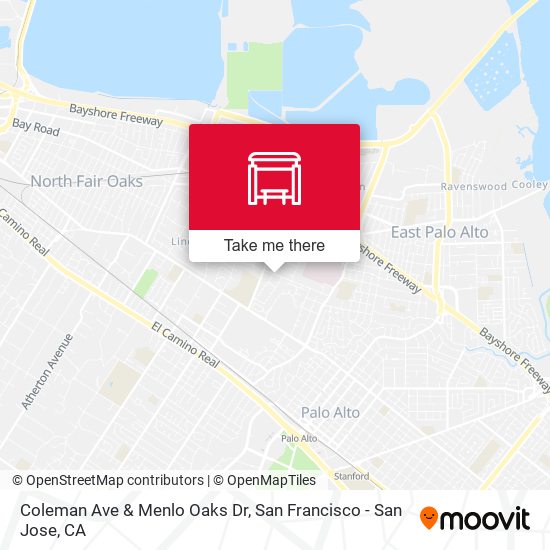 Coleman Ave & Menlo Oaks Dr map