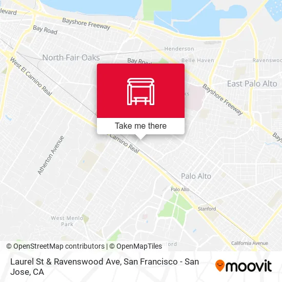 Mapa de Laurel St & Ravenswood Ave
