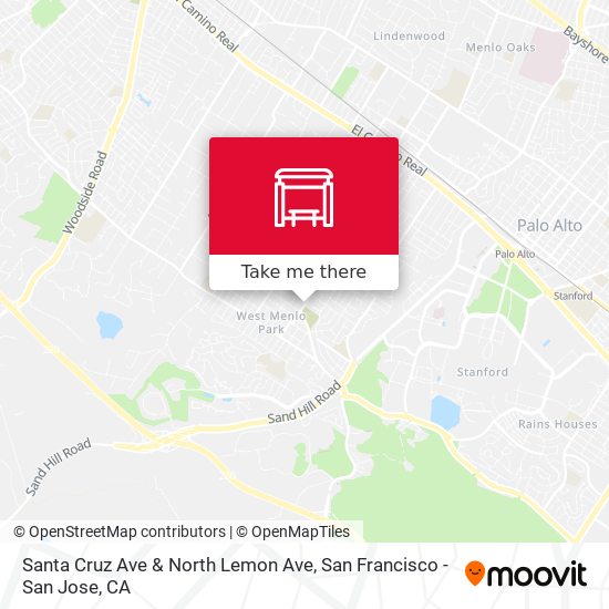 Santa Cruz Ave & North Lemon Ave map