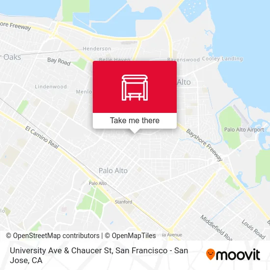 University Ave & Chaucer St map