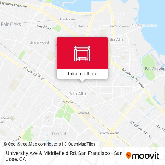 University Ave & Middlefield Rd map