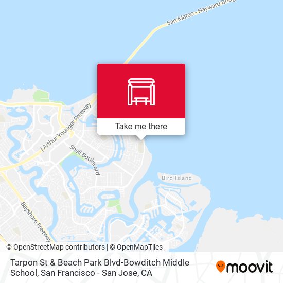 Mapa de Tarpon St & Beach Park Blvd-Bowditch Middle School