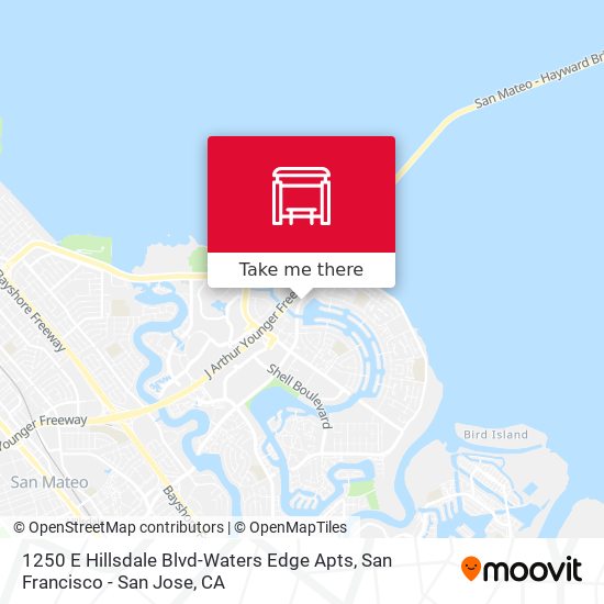 Mapa de 1250 E Hillsdale Blvd-Waters Edge Apts