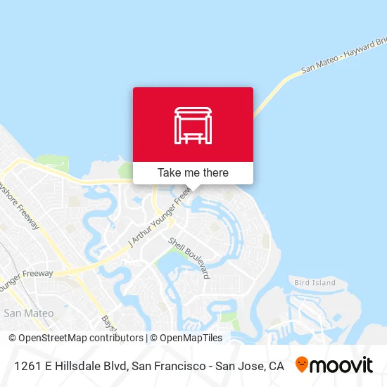 Mapa de 1261 E Hillsdale Blvd