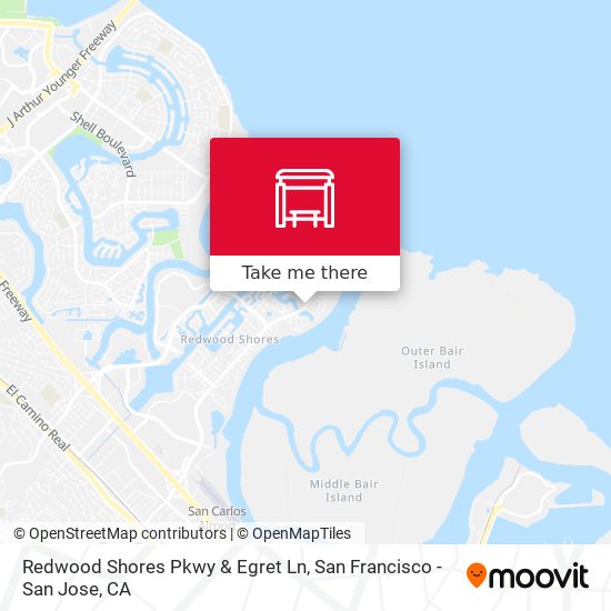 Redwood Shores Pkwy & Egret Ln map