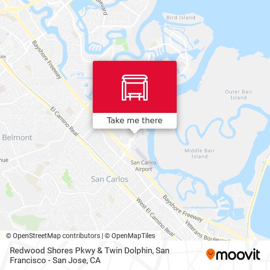 Redwood Shores Pkwy & Twin Dolphin map