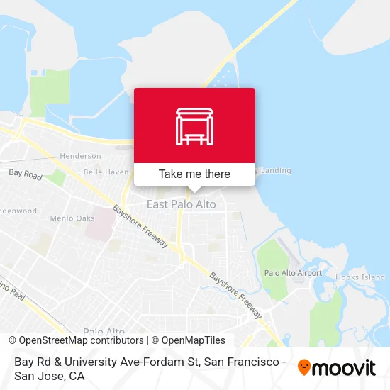 Bay Rd & University Ave-Fordam St map