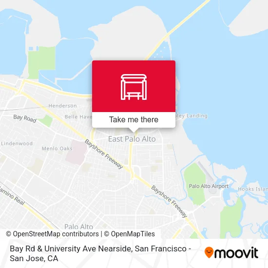 Mapa de Bay Rd & University Ave Nearside