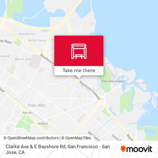 Clarke Ave & E Bayshore Rd map