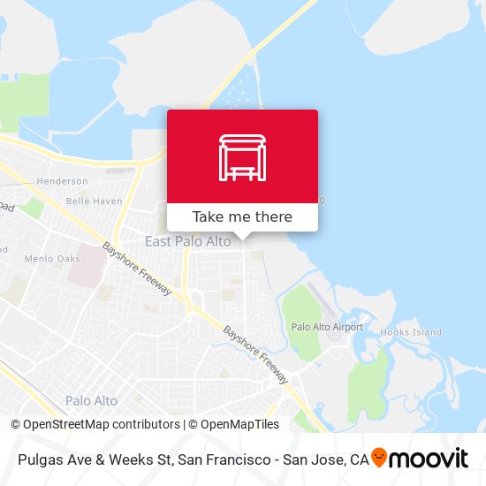 Pulgas Ave & Weeks St map