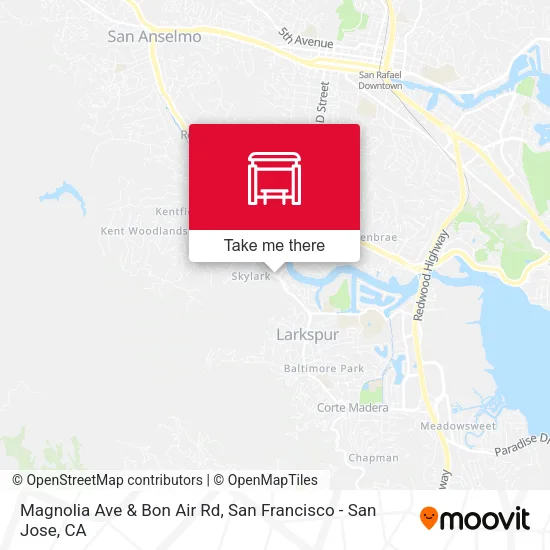 Magnolia Ave & Bon Air Rd map