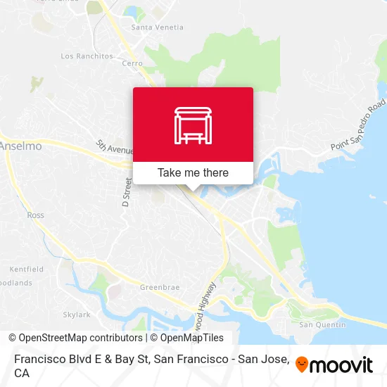Francisco Blvd E & Bay St map