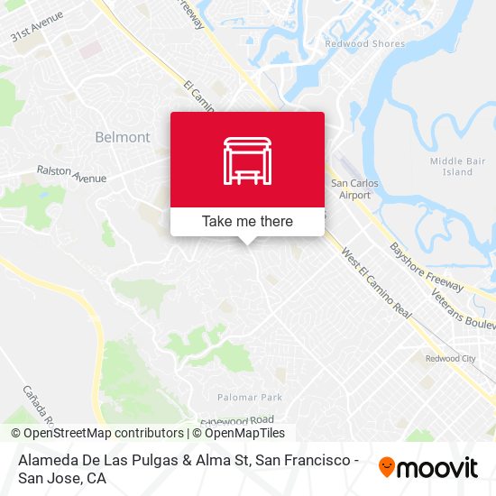 Mapa de Alameda De Las Pulgas & Alma St