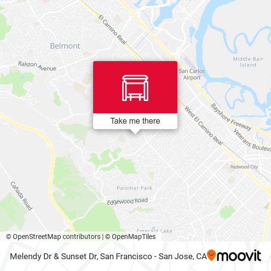 Melendy Dr & Sunset Dr map