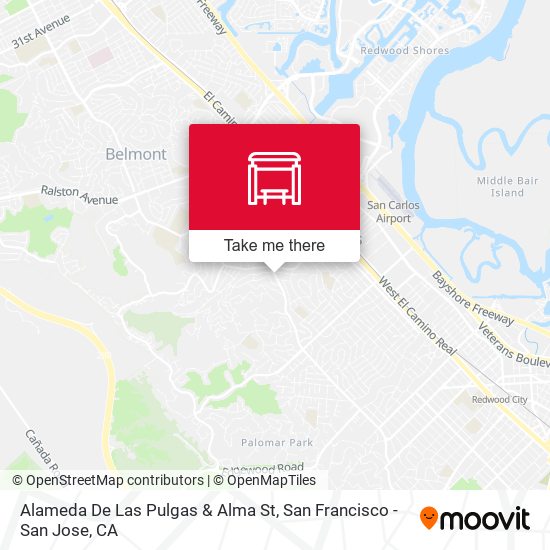 Mapa de Alameda De Las Pulgas & Alma St