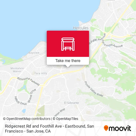 Ridgecrest Rd and Foothill Ave - Eastbound map