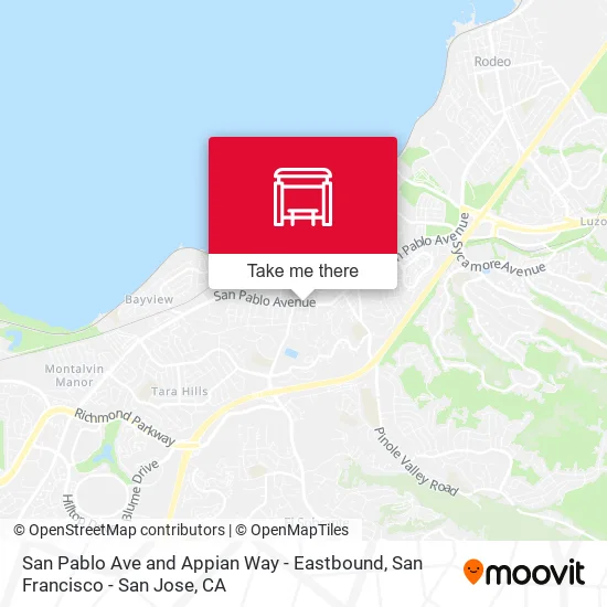 San Pablo Ave and Appian Way - Eastbound map