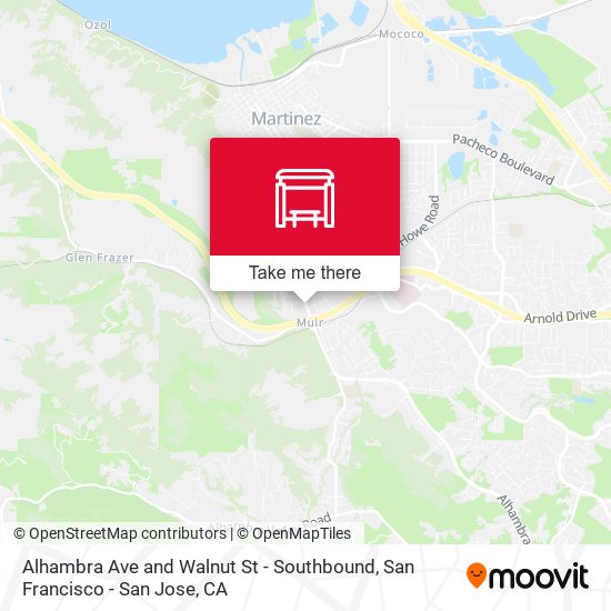 Alhambra Ave and Walnut St - Southbound map