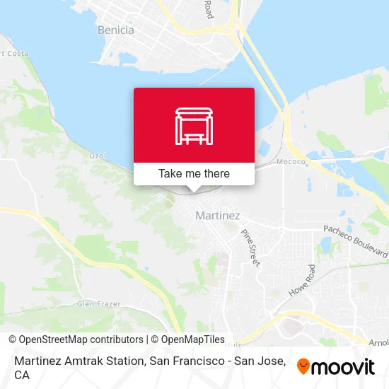 Martinez Amtrak Station map