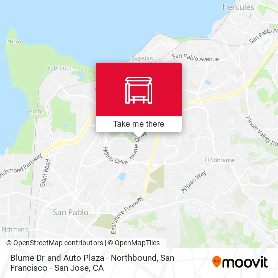 Blume Dr and Auto Plaza - Northbound map
