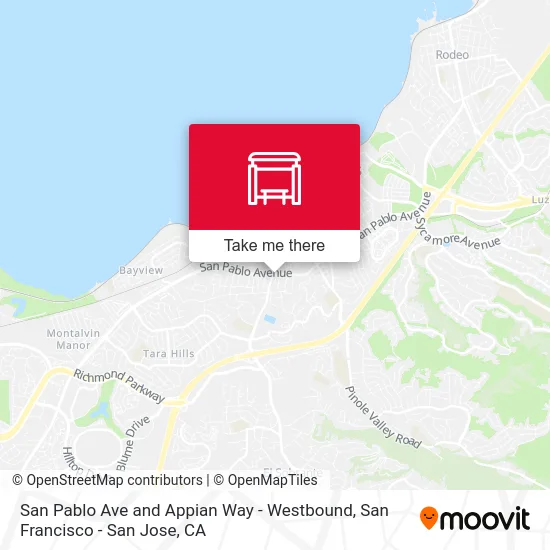 San Pablo Ave and Appian Way - Westbound map