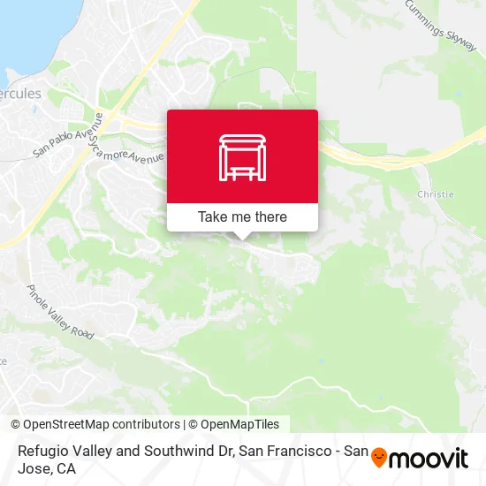 Refugio Valley and Southwind Dr map