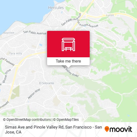 Simas Ave and Pinole Valley Rd map