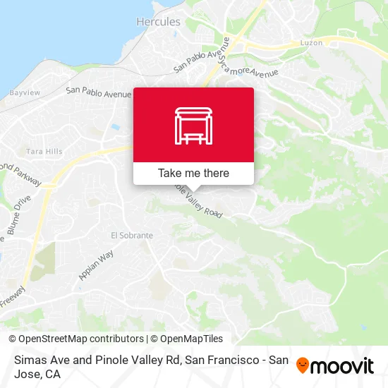 Simas Ave and Pinole Valley Rd map