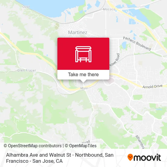 Alhambra Ave and Walnut St - Northbound map