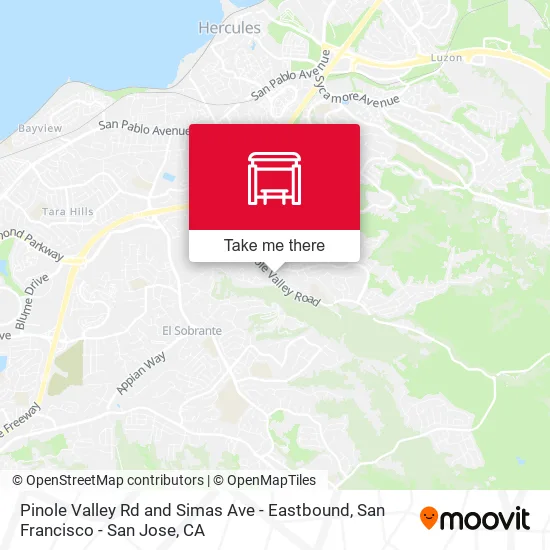 Pinole Valley Rd and Simas Ave - Eastbound map