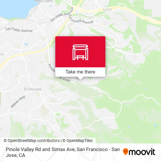 Pinole Valley Rd and Simas Ave map