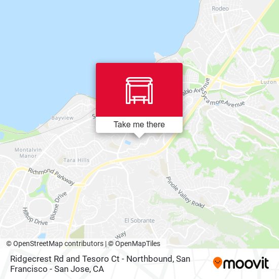 Ridgecrest Rd and Tesoro Ct - Northbound map